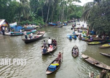 The beauty of floating guava market attracts hundreds of nature lovers